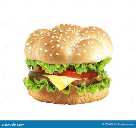 Burger isolated on white stock image. Image of cheddar - 75706669