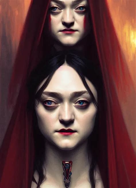 portrait of dakota fanning as a vampire lord, jewelry, | Stable Diffusion