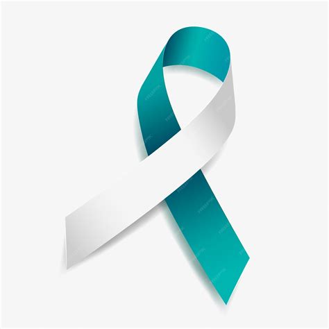 Premium Vector | Teal and white ribbon awareness Cervical Cancer ...