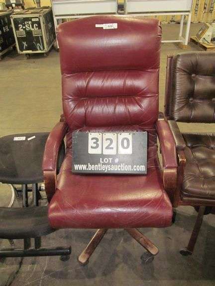 MAROON LEATHER OFFICE CHAIR - Bentley & Associates, LLC