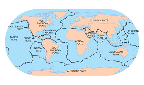 Movement Of Tectonic Plates Map