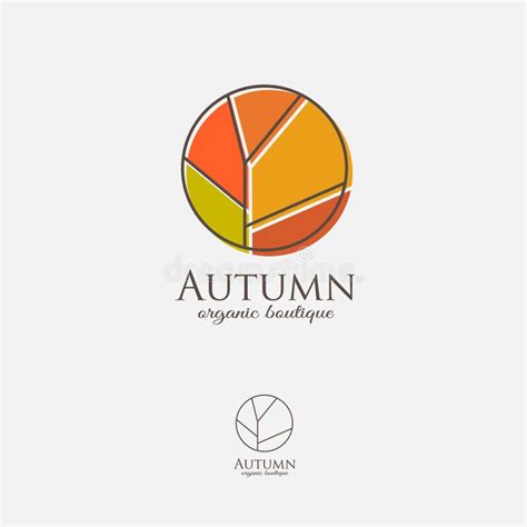 Fall Logo. Autumn Logo. Organic Shop Emblem. Autumn Symbol On A White ...