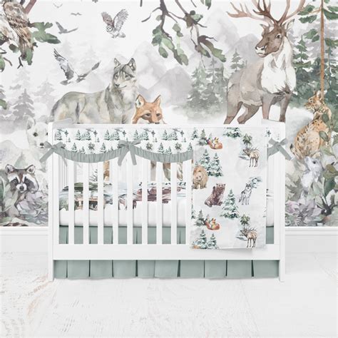 Woodland wild animals crib bedding set forest animals crib | Etsy