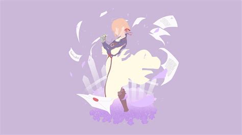 Download wallpaper 1920x1080 minimal, violet evergarden, anime, full hd ...