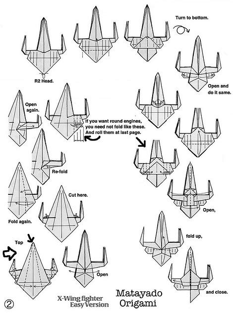 X-Wing Fighter origami diagram Easy version 2 - a photo on Flickriver