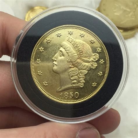 U.S. Replica 20$ Gold Coin 1850 O Twenty Dollar Brass Metal Copy Coin ...