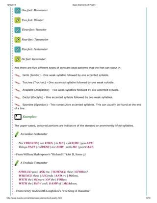 Basic elements of poetry | PDF