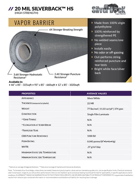 Silverback™ HS 20mil Vapor Barrier - Layers Plastic - Moisture Control ...