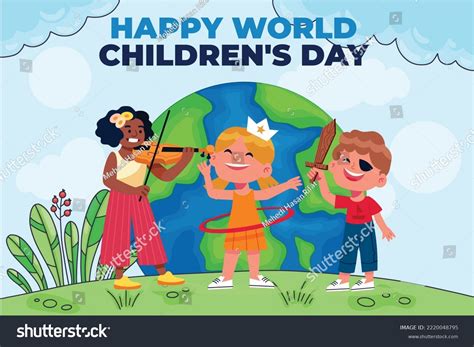 Universal Childrens Day Vector Illustration Universal Stock Vector ...