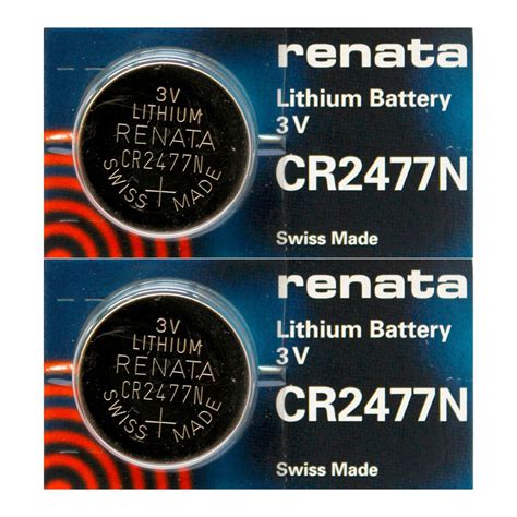 2pcs Renata CR2477N Lithium 3V Coin Cell Battery DL2477N BR2477N FAST ...