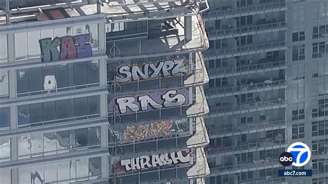 Downtown LA's graffitied high-rises attracting more taggers - ABC7 Los ...