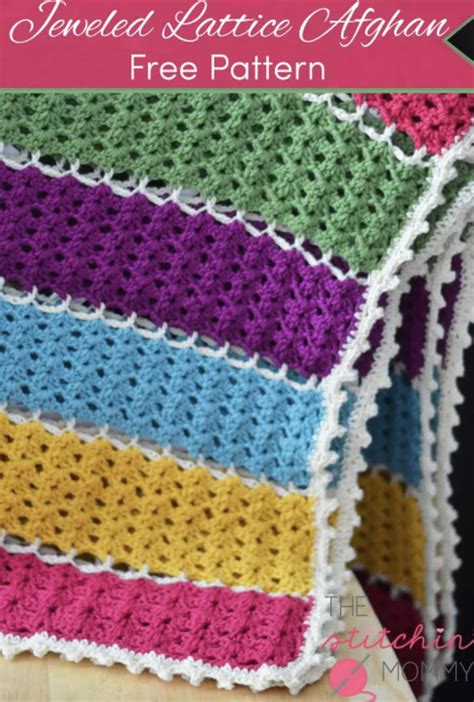 Jeweled Lattice Afghan - Free Crochet Pattern – FREE CROCHET PATTERN ...