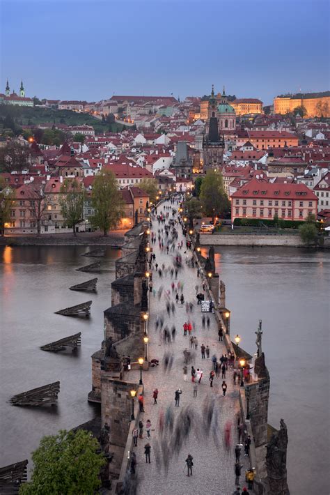 Aerial View of Charles Bridge, Prague, Czech Republic | Anshar Images