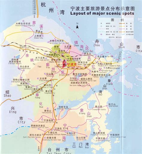 Ningbo Tourist Attractions Map - Maps of Ningbo