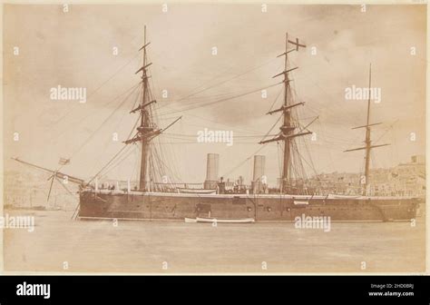 Richard Ellis, HMS Sultan in Valetta harbour, Malta 1877 Stock Photo ...