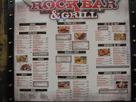 PBR Rock Bar & Grill Menu, Menu for PBR Rock Bar & Grill, The Strip ...