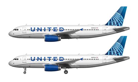 United Airlines Airbus A320 Illustration (2019 Livery) – Norebbo