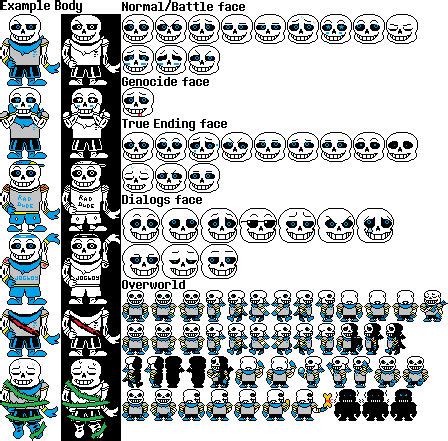 Underswap Sans Sprite Sheet Update by HerobrineTV on DeviantArt