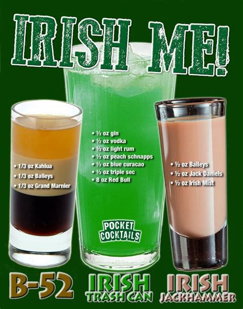 Irish Me! | Alcohol drink recipes, Alcohol recipes, Mixed drinks alcohol