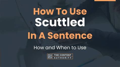 How To Use "Scuttled" In A Sentence: How and When to Use