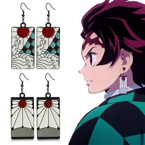 2022-Fashion-Metal-Tanjiro-Earrings-Demon-Slayer-Earrings-Anime-Cosplay ...