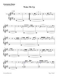 Wake Me Up-Ed Sheeran- Free Piano Sheet Music & Piano Chords