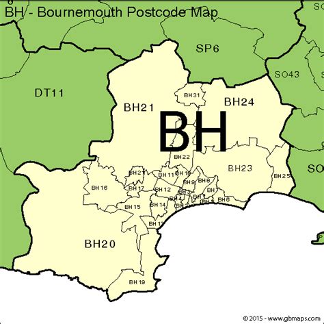 BournemouthPostcode Area and District Maps in Editable Format