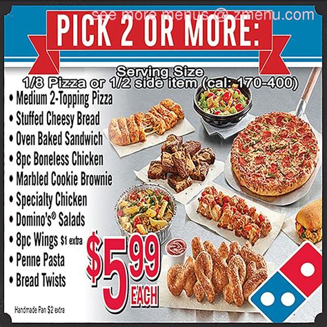 Menu at Domino's Pizza pizzeria, Lincolnton