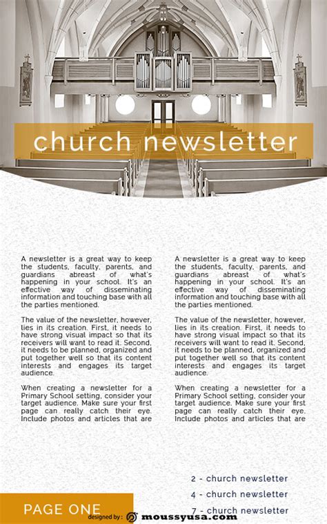 10+ Church Newsletter template free | Mous Syusa