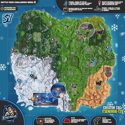 Fortnite Cheat Sheet Map for Season 7, Week 5 Challenges - Fortnite Insider