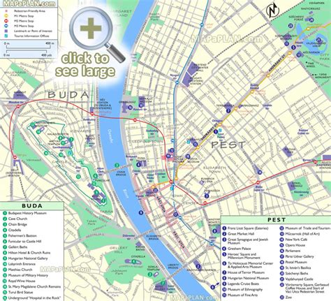 Budapest maps - Top tourist attractions - Free, printable city street ...