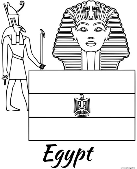 Coloriage egypte drapeau sphinx Dessin à Imprimer | Drapeau egypte ...