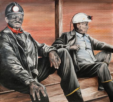 Nanty Glo Coal Miners Painting by Paul Cubeta