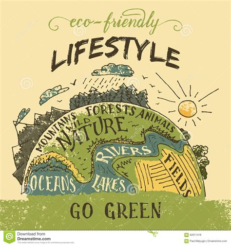 Typography Go Green Poster