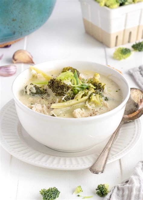 Broccoli Cheddar Chicken Soup - The BakerMama