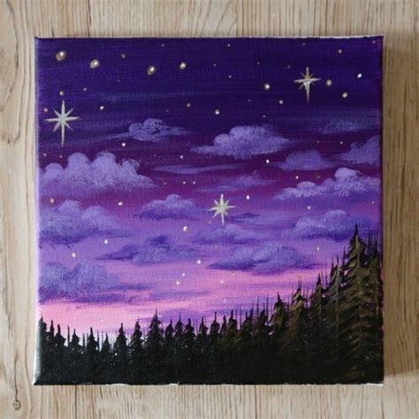 Purple Sky Landscape Aesthetic Art