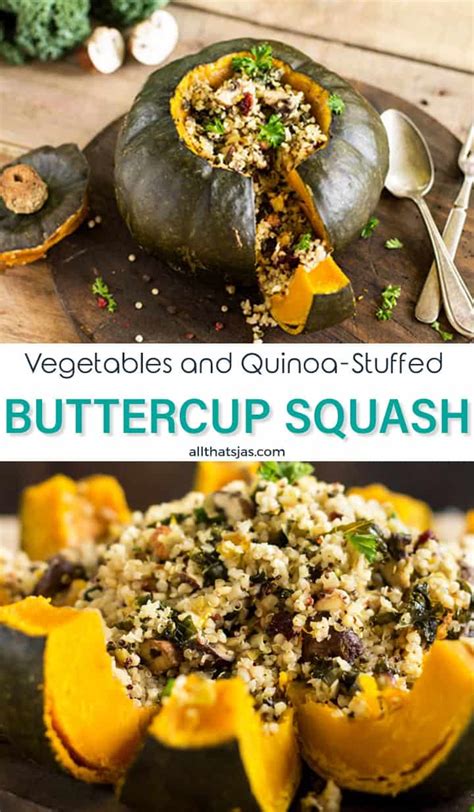 Vegetarian Stuffed Buttercup Squash | All that's Jas