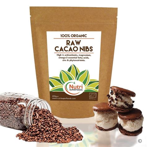 RAW Organic Cacao Nibs - Pure Vegan Dark Chocolate Ingredient - Ideal ...