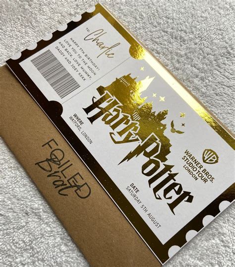 Harry Potter Ticket Warner Bros Studio Tour Ticket - Etsy UK