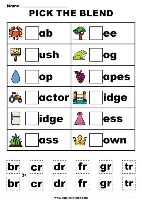 Initial And Final Blends Worksheets