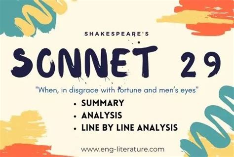 an advertisement for shakespeare's sonnet 29, written in blue and ...