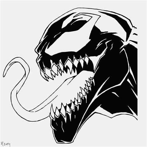 #venom art | Venom tattoo, Outline drawings, Marvel drawings