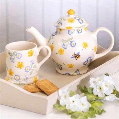 Tea Pot: 4 Cup Emma Bridgewater Buttercup & Daisies 3 Mug Teapot Boxed ...