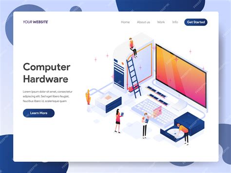 Premium Vector | Computer hardware engineer banner of landing page