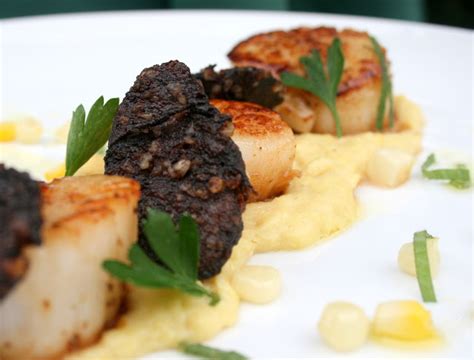 scallops chorizo black pudding