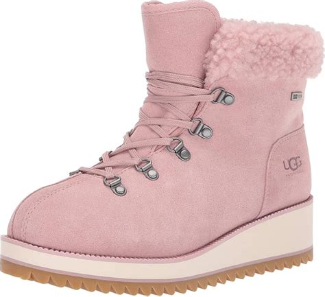 UGG Women W Birch LACE-UP Shearling Ankle Boots, Pink (Pink Crystal ...