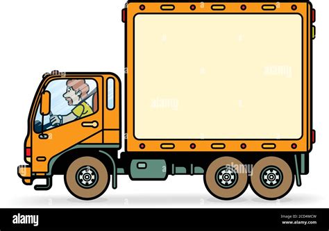 yellow truck isolated on white. delivery truck cartoon vector ...