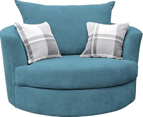 Sofas and More Large Swivel Round Cuddle Chair Fabric (Ocean): Amazon ...