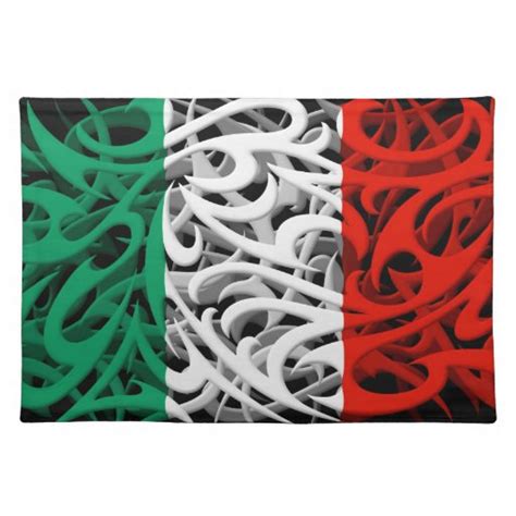 Tribal Graffiti Flag of Italy Place Mat | Zazzle