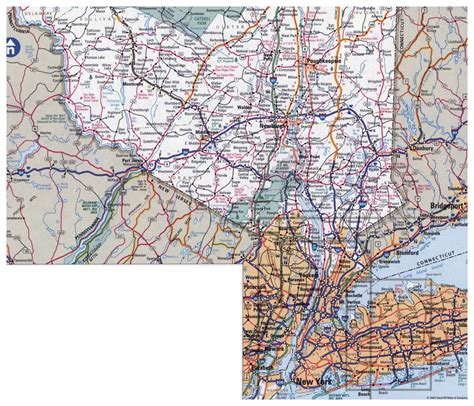 Large detailed roads and highways map of New York city and surrounding ...